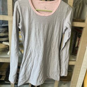 Lululemon Athletica Gray and Pink Long Sleeve Top